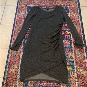 Heather gray ruched dress